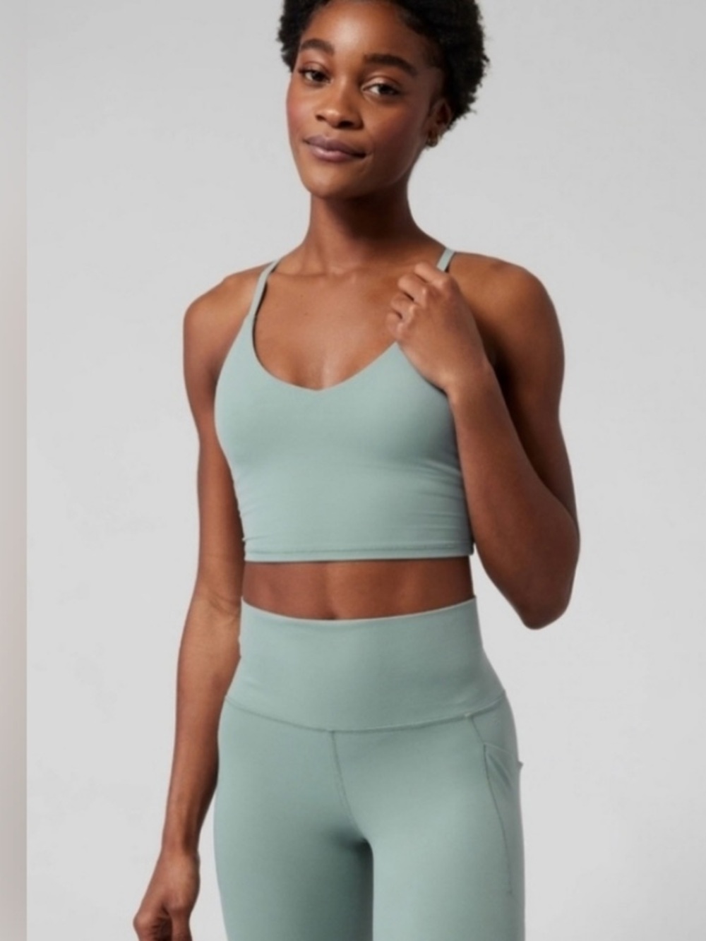 Athleta Elation Strappy Crop Tank Top/ Long Line Sports Bra